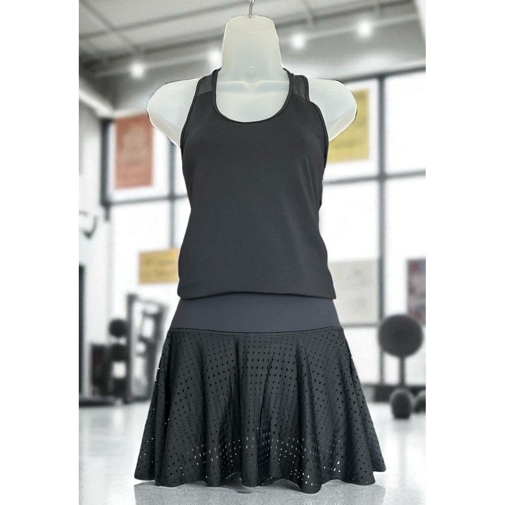 Athleta Game Sport Skort Skirt 14" And Cross Train Tank Top SIZE Small Black XS